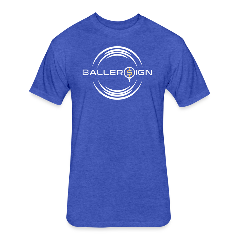 Fitted Adult Cotton/Poly T-Shirt / Golf baller - heather royal