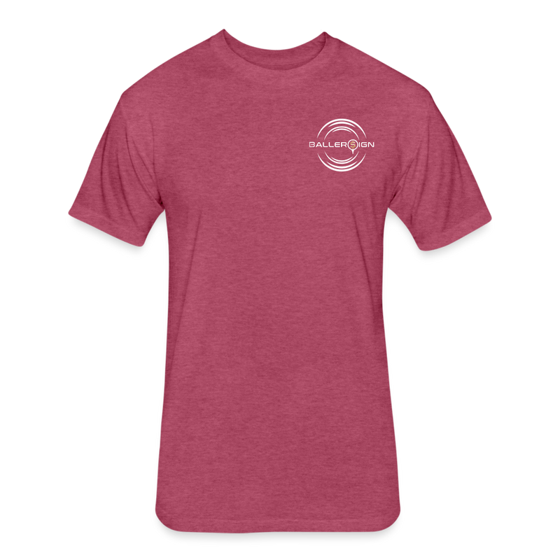 Fitted Cotton/Poly T-Shirt / Golf Baller sm - heather burgundy