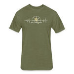 Fitted Unisex Cotton/Poly T-Shirt /Basketball Heart beat - heather military green