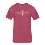 Fitted Unisex Cotton/Poly T-Shirt /Golf Heart beat - heather burgundy