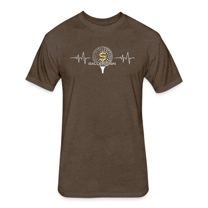 Fitted Unisex Cotton/Poly T-Shirt /Golf Heart beat - heather espresso