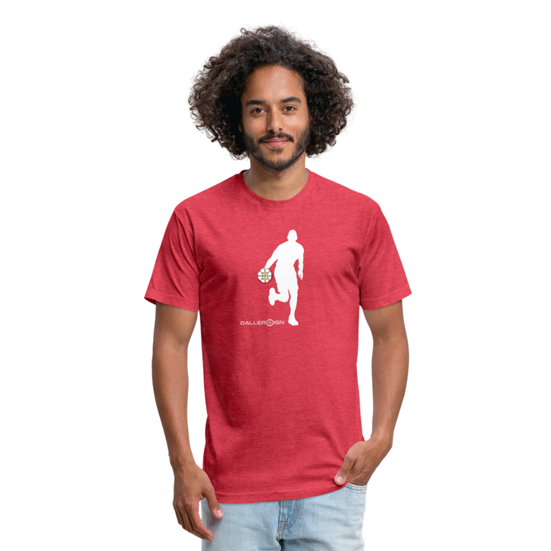 Fitted Mens Cotton/Poly T-Shirt - heather red
