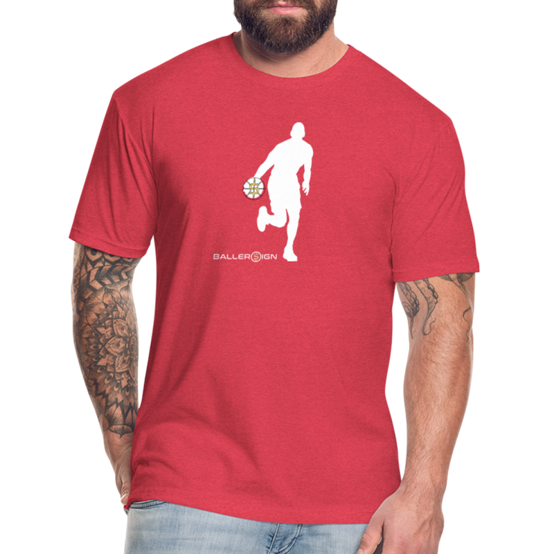 Fitted Mens Cotton/Poly T-Shirt - heather red