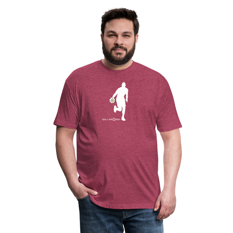 Fitted Mens Cotton/Poly T-Shirt - heather burgundy