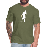 Fitted Mens Cotton/Poly T-Shirt - heather military green