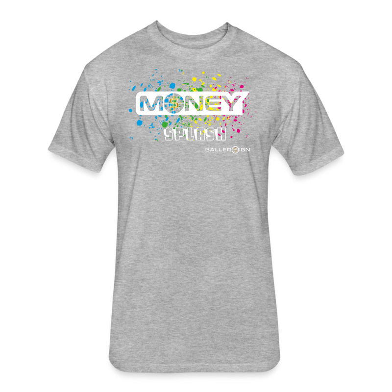 Fitted Unisex Cotton/Poly T-Shirt / Bball Money Splash - heather gray