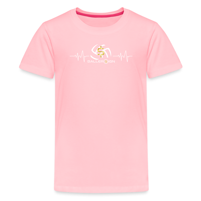 Kids' Premium T-Shirt / Volleyball Heart beat - pink