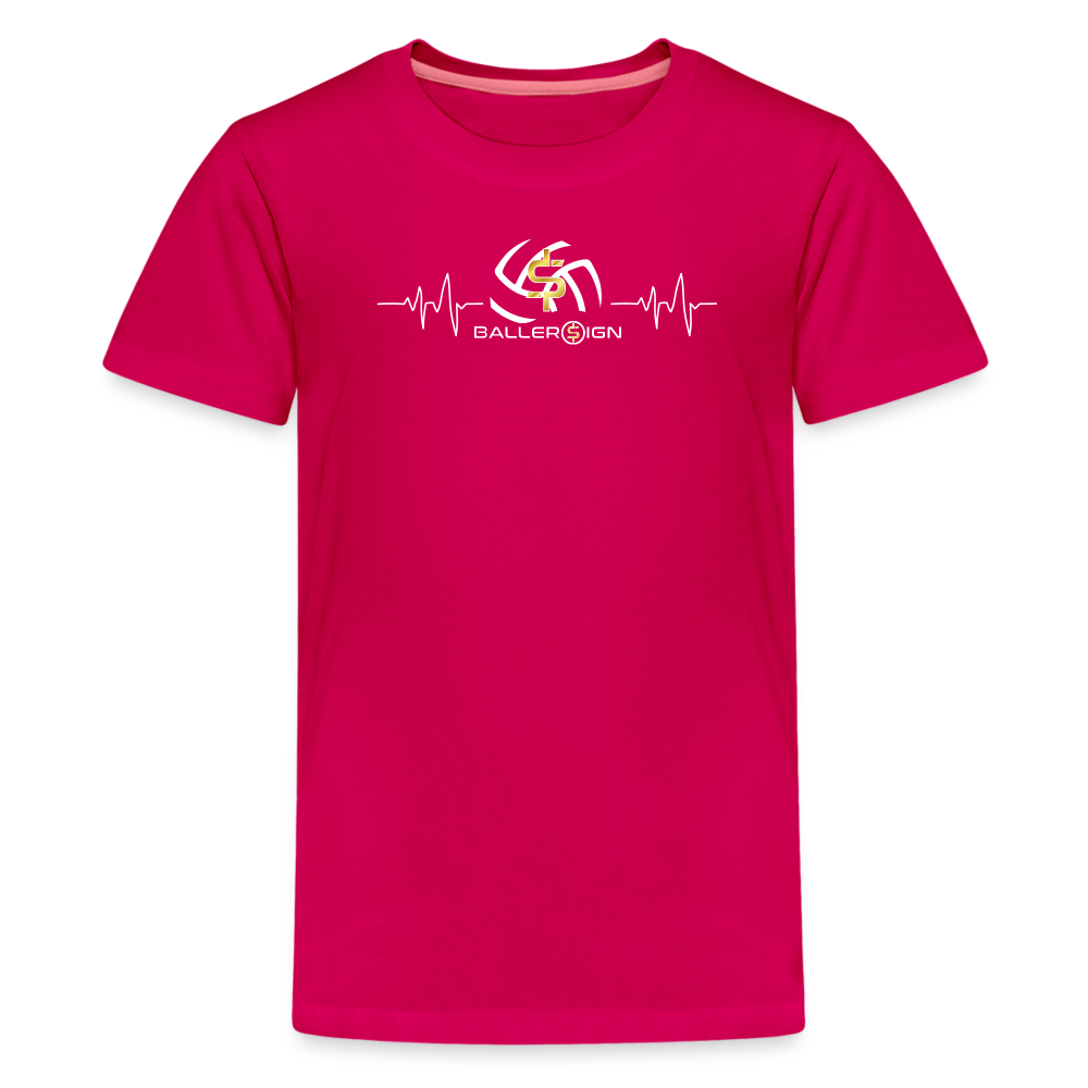 Kids' Premium T-Shirt / Volleyball Heart beat - dark pink