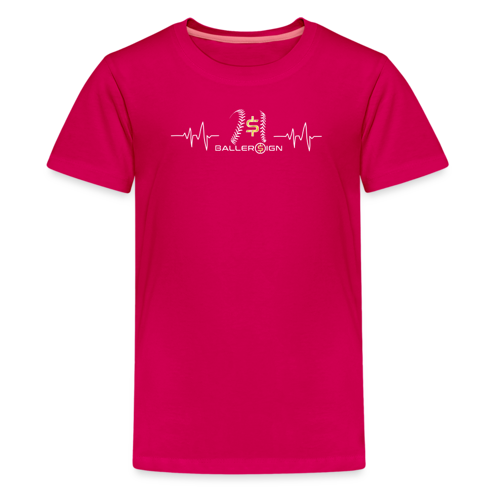 Kids' Premium T-Shirt / Baseball / Softball Heart beat - dark pink