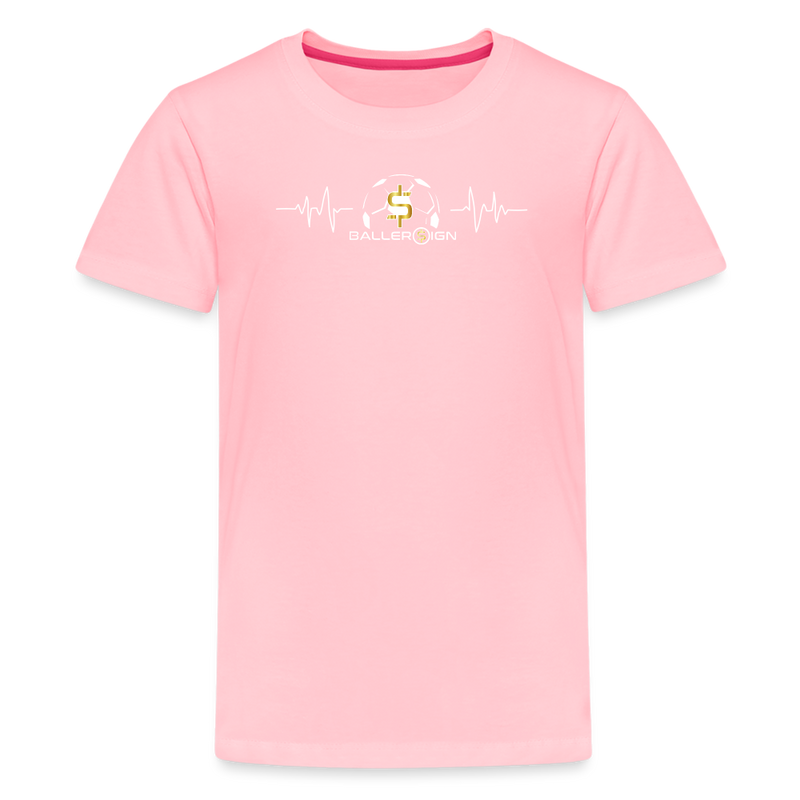 Kids' Premium T-Shirt / Soccer heart beat - pink