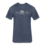 Fitted Unisex Cotton/Poly T-Shirt / Volleyball Heart beat - heather navy