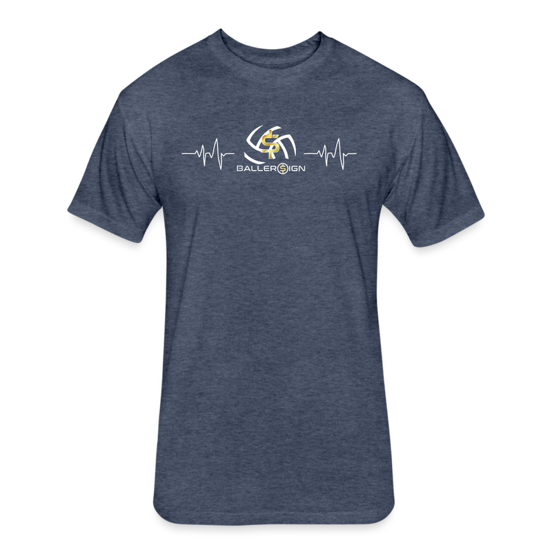 Fitted Unisex Cotton/Poly T-Shirt / Volleyball Heart beat - heather navy