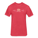 Fitted Unisex Cotton/Poly T-Shirt / Volleyball Heart beat - heather red