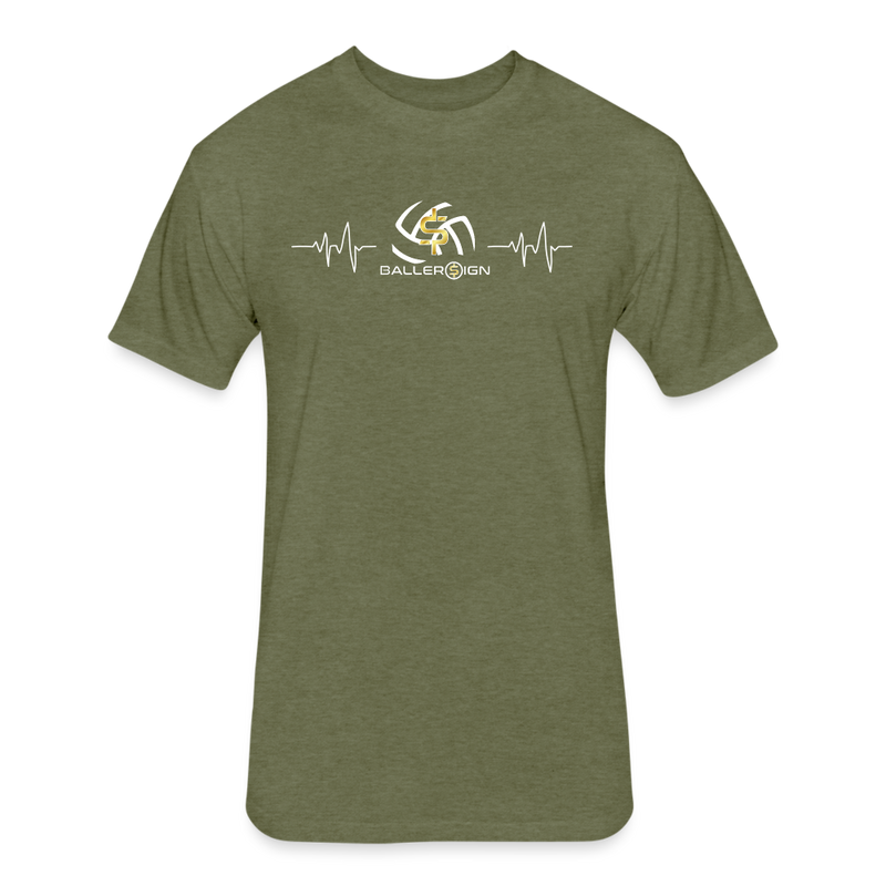 Fitted Unisex Cotton/Poly T-Shirt / Volleyball Heart beat - heather military green
