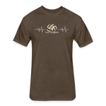 Fitted Unisex Cotton/Poly T-Shirt / Volleyball Heart beat - heather espresso