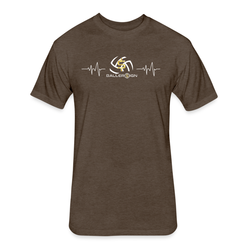 Fitted Unisex Cotton/Poly T-Shirt / Volleyball Heart beat - heather espresso