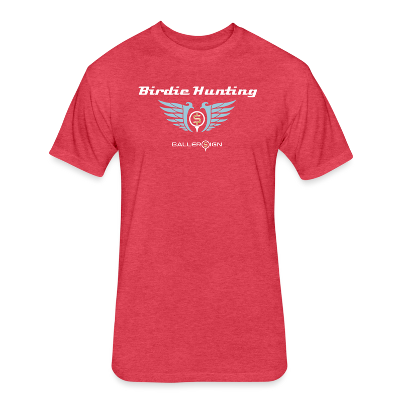Fitted Unisex Cotton/Poly T-Shirt / Golf Birdie Hunting - heather red
