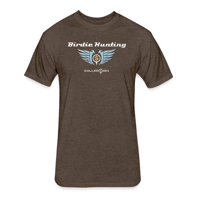 Fitted Unisex Cotton/Poly T-Shirt / Golf Birdie Hunting - heather espresso