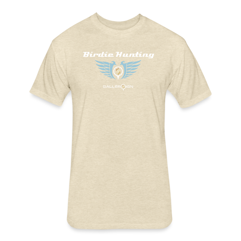Fitted Unisex Cotton/Poly T-Shirt / Golf Birdie Hunting - heather cream