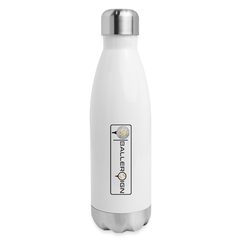 Insulated Stainless Steel Water Bottle / Golf Label - white