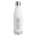 Insulated Stainless Steel Water Bottle / Soccer Label - white