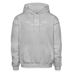 Heavy Blend Adult Hoodie / Baseball/Softball Heart Beat - heather gray