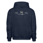 Heavy Blend Adult Hoodie / Baseball/Softball Heart Beat - navy