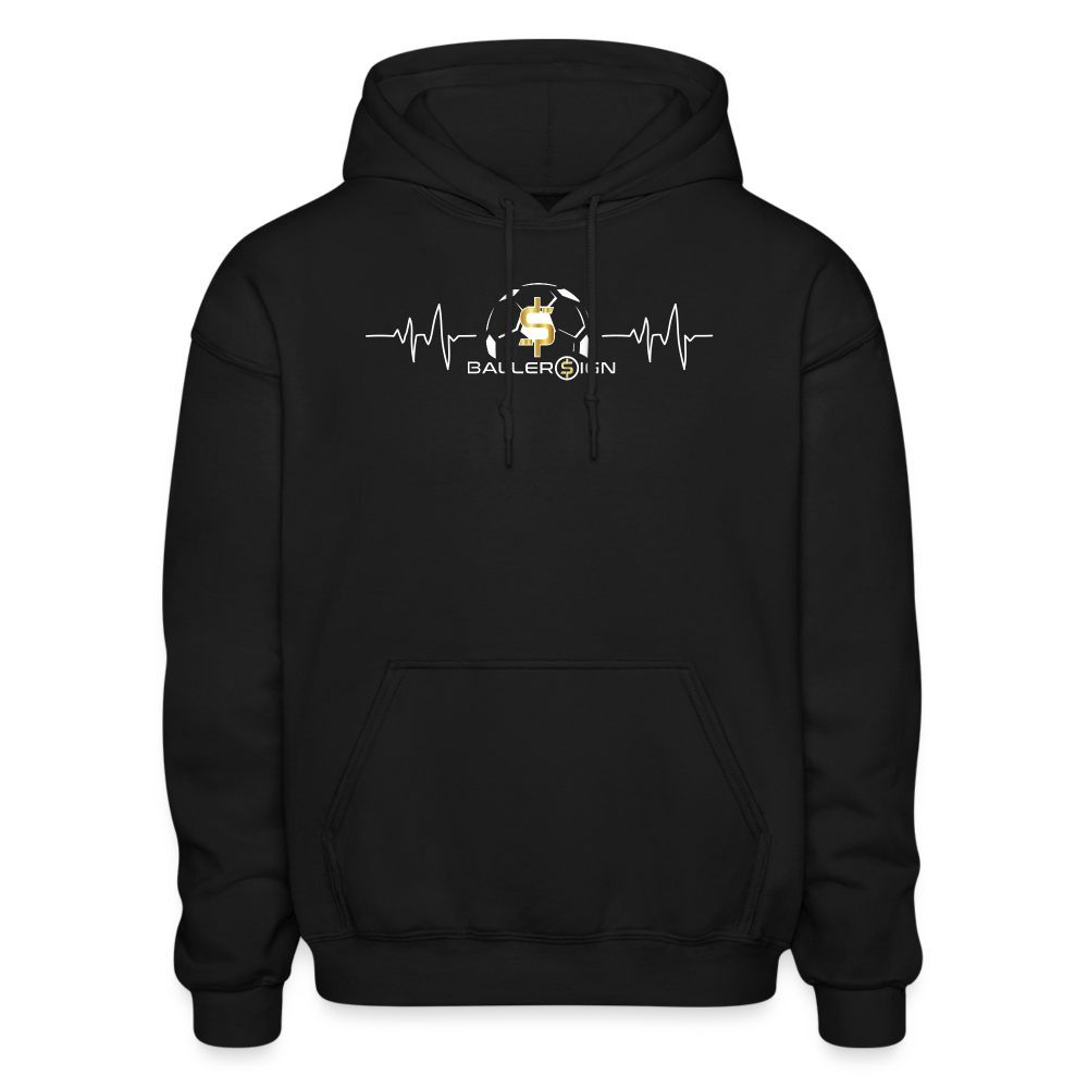 Heavy Blend Adult Hoodie / Soccer Heart beat - black