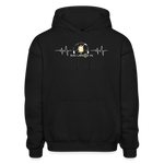 Heavy Blend Adult Hoodie / Soccer Heart beat - black