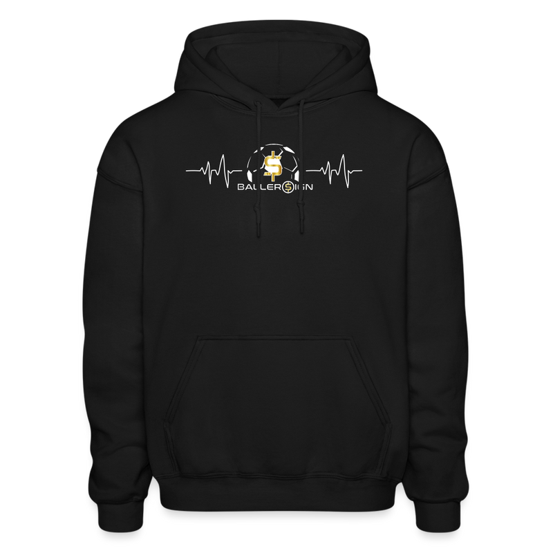 Heavy Blend Adult Hoodie / Soccer Heart beat - black