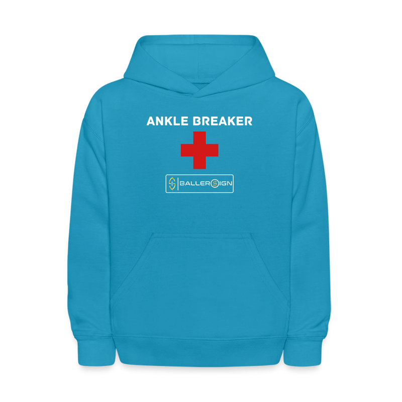 Kids' Hoodie / Soccer Ankle Breaker - turquoise