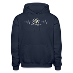 Heavy Blend Adult Hoodie / Volleyball Heart Beat - navy