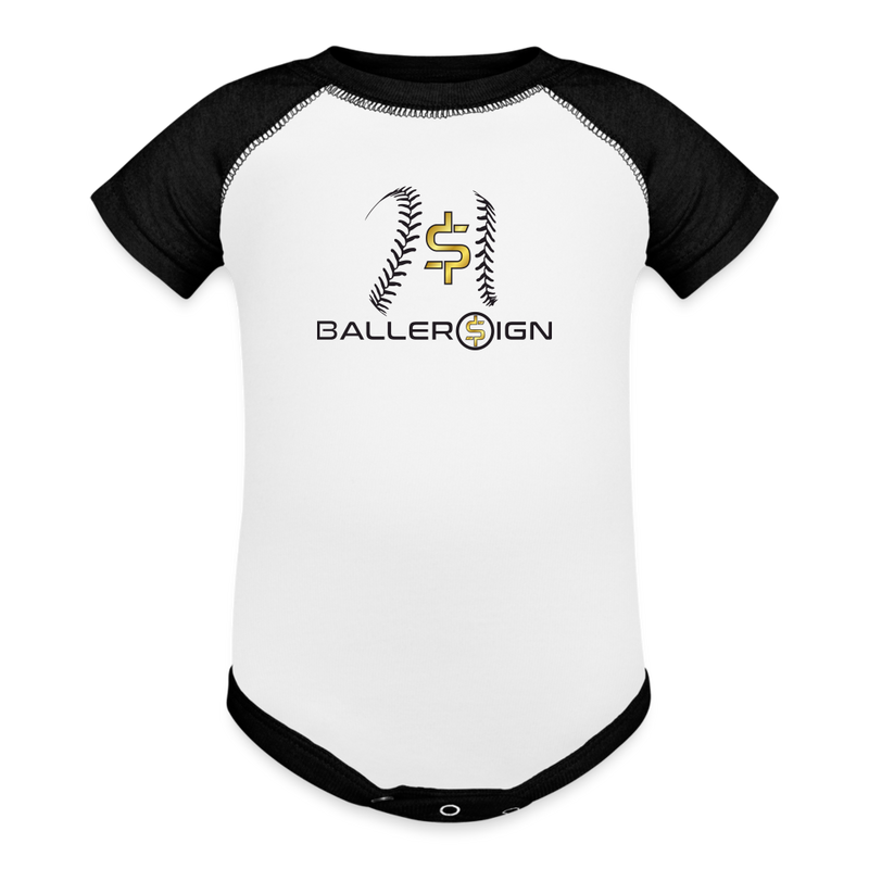 Baseball / Softball Baby Bodysuit - white/black