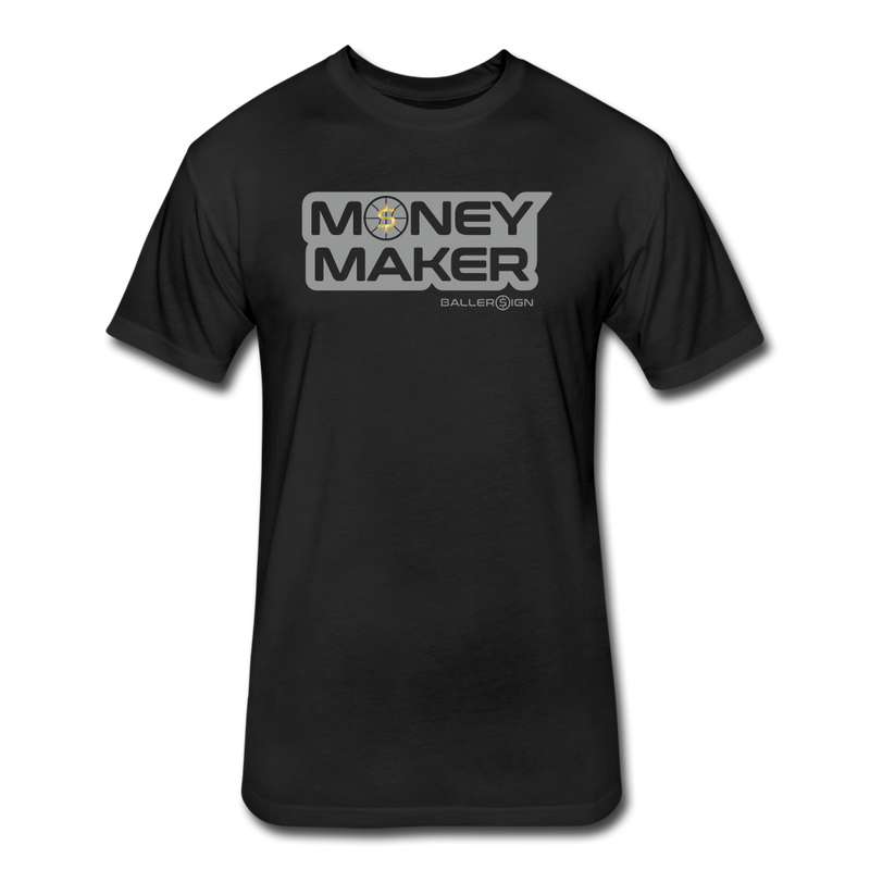 Fitted Cotton/Poly (G) Basketball Money Maker T-Shirt - black