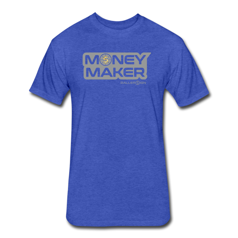 Fitted Cotton/Poly (G) Basketball Money Maker T-Shirt - heather royal