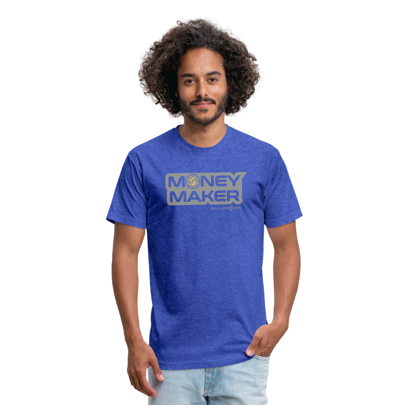 Fitted Cotton/Poly (G) Basketball Money Maker T-Shirt - heather royal