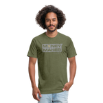 Fitted Cotton/Poly (G) Basketball Money Maker T-Shirt - heather military green