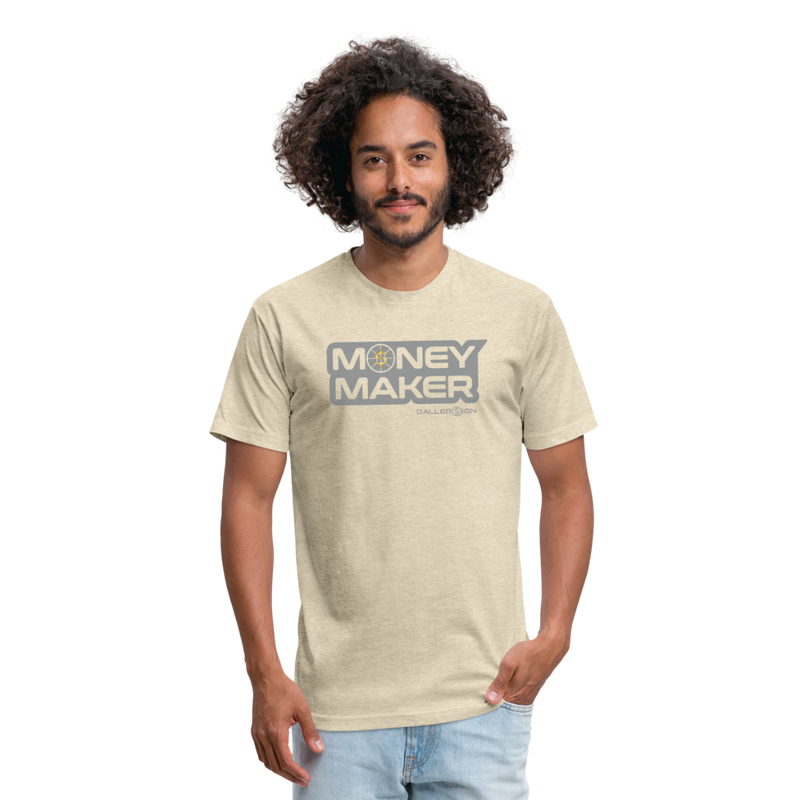 Fitted Cotton/Poly (G) Basketball Money Maker T-Shirt - heather cream