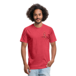 Fitted Cotton/Poly Big Football Banner T-Shirt - heather red