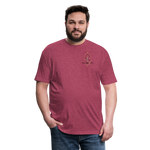 Fitted Cotton/Poly Big Football Banner T-Shirt - heather burgundy