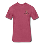 Fitted Cotton/Poly Big Football Banner T-Shirt - heather burgundy