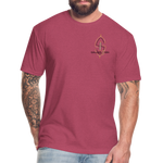 Fitted Cotton/Poly Big Football Banner T-Shirt - heather burgundy