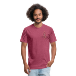 Fitted Cotton/Poly Big Football Banner T-Shirt - heather burgundy