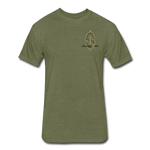 Fitted Cotton/Poly Big Football Banner T-Shirt - heather military green