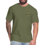 Fitted Cotton/Poly Big Football Banner T-Shirt - heather military green