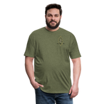 Fitted Cotton/Poly Big Football Banner T-Shirt - heather military green