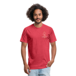 Fitted Cotton/Poly (W) Big Football Banner T-Shirt - heather red