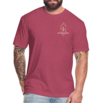 Fitted Cotton/Poly (W) Big Football Banner T-Shirt - heather burgundy