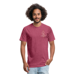 Fitted Cotton/Poly (W) Big Football Banner T-Shirt - heather burgundy