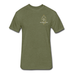 Fitted Cotton/Poly (W) Big Football Banner T-Shirt - heather military green